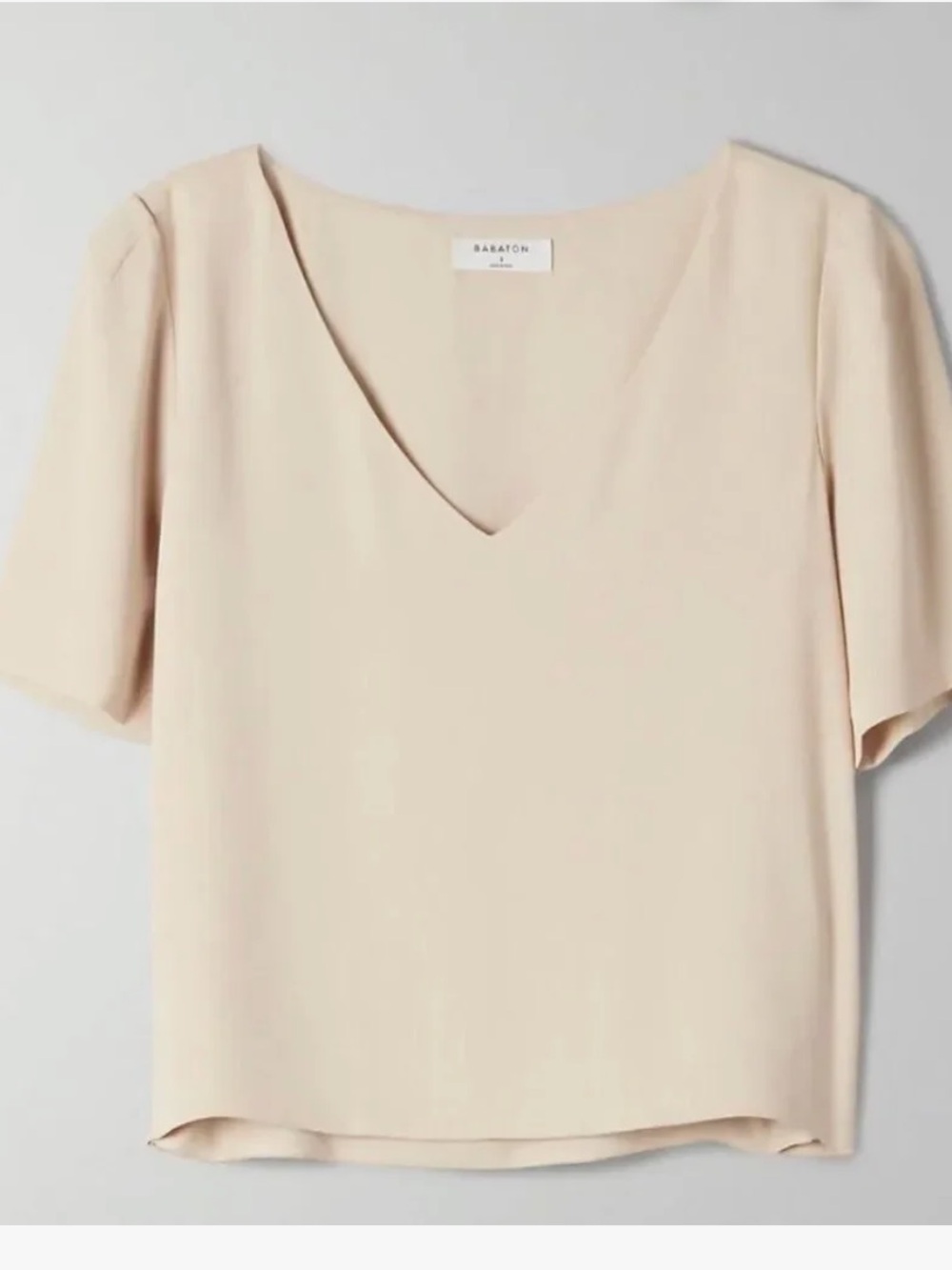 Aritzia Babaton Randy Blouse Taupe